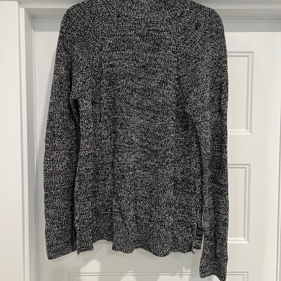 GAP Women Black and White 100% Cotton Textured Mockneck Sweater, XL - Picture 3 of 8